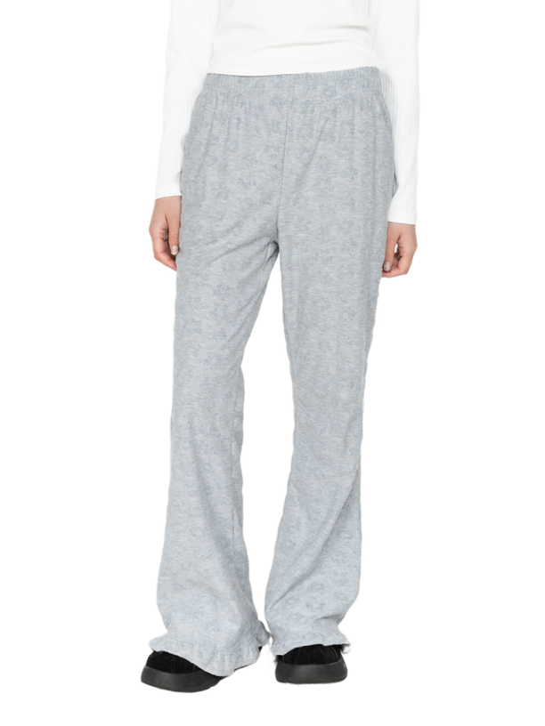 Highschool Disco Flower Boots cut Frill Pants