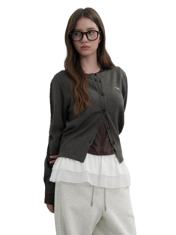 General Idea essential crew neck cardigan