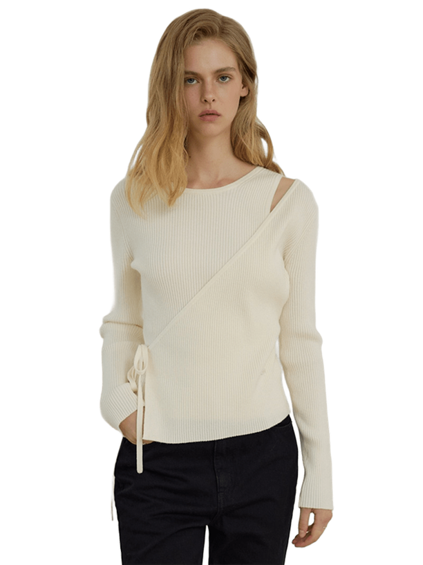 Citybreeze Топ Slim Fit Diagonal Wrap Ribbed Knit