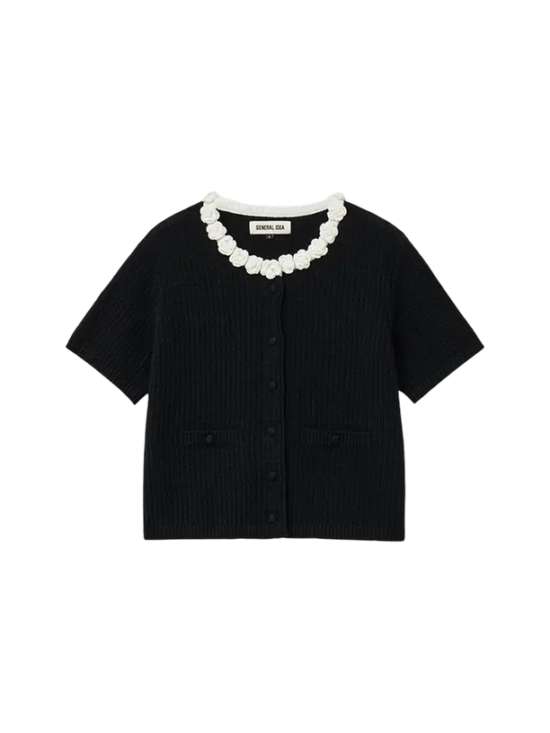 General Idea Кардинган Flower Applique Cotton