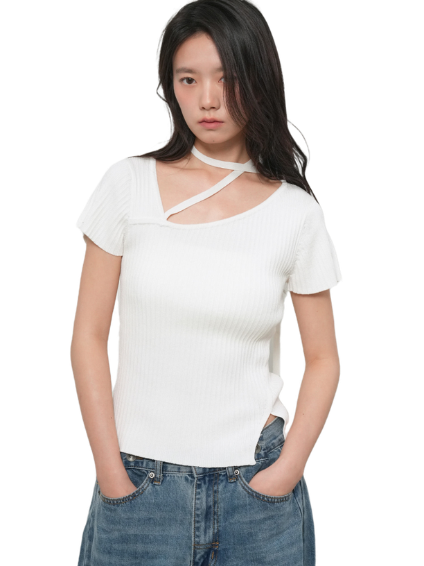 General Idea Футболка unbalanced ribbed strap half