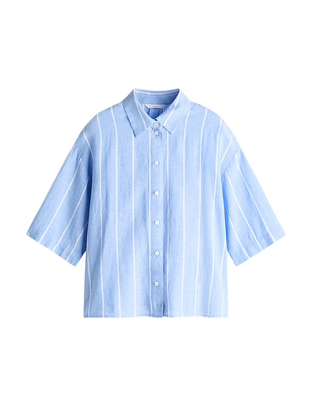 H&M Рубашка Oversized Linen Blend Shirt
