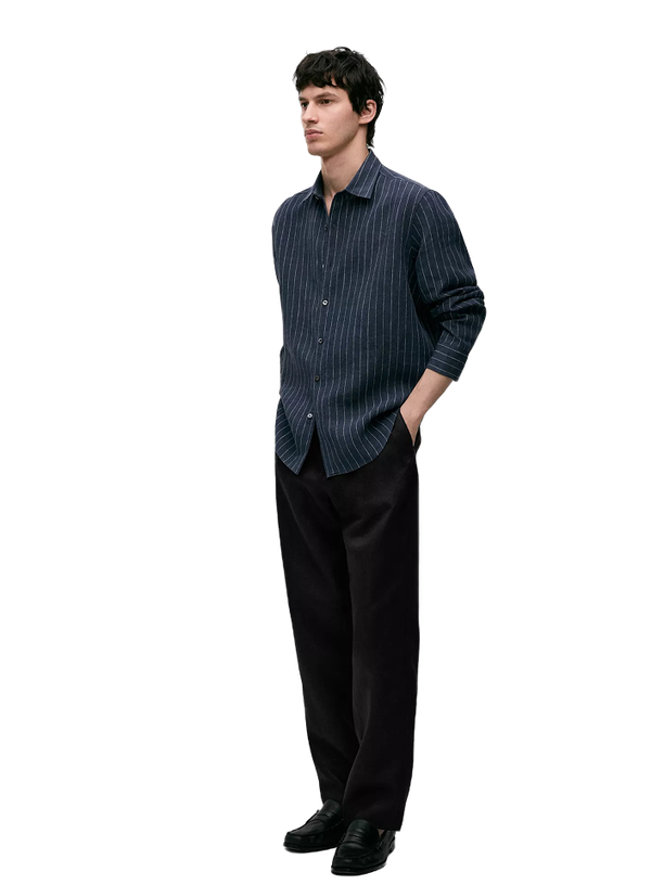 Massimo Dutti Рубашка Linen Slim Fit Striped