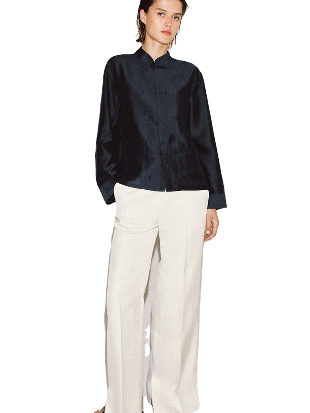 Zara Атласная рубашка с навесными петлями ZW COLLECTION