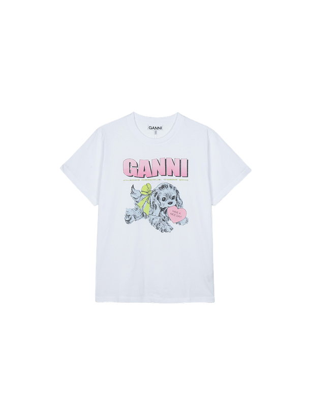 Ganni  Футболка Neon Puppy