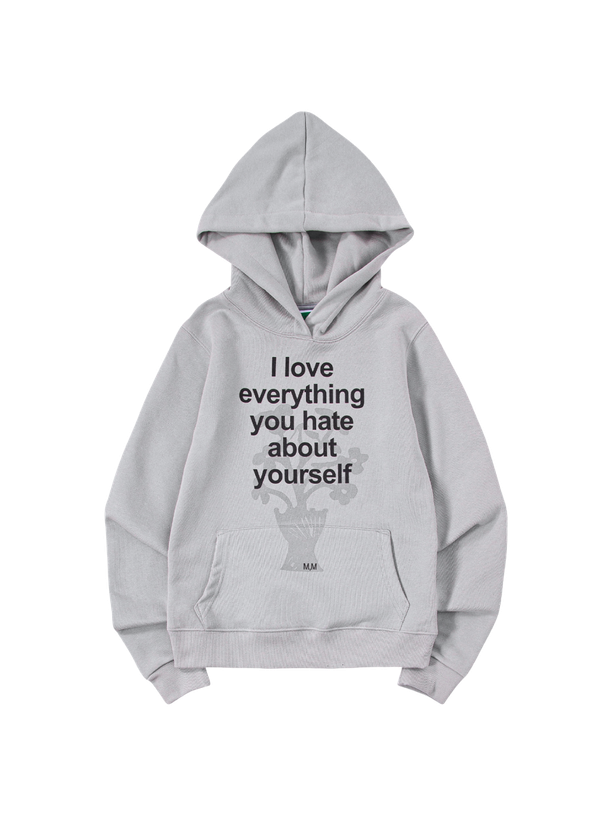 Mosquito Murderers I love everything you hate about yourself MINI HOODIE (Light gray)