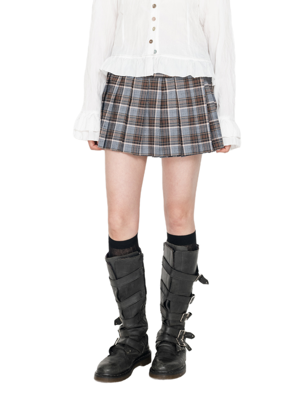 Highschool Disco School Pleats Check Skirt