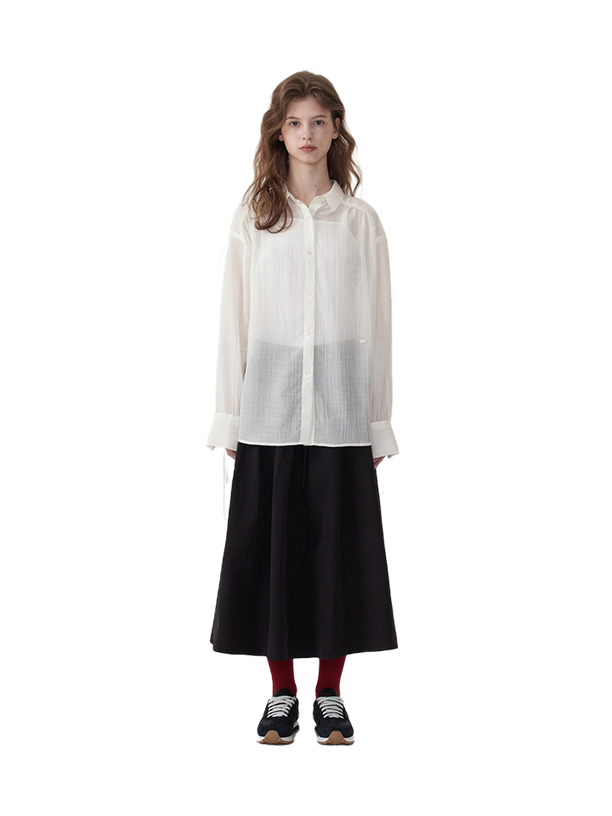 Covernat Блузка String Sheer Overfit Blouse Ivory