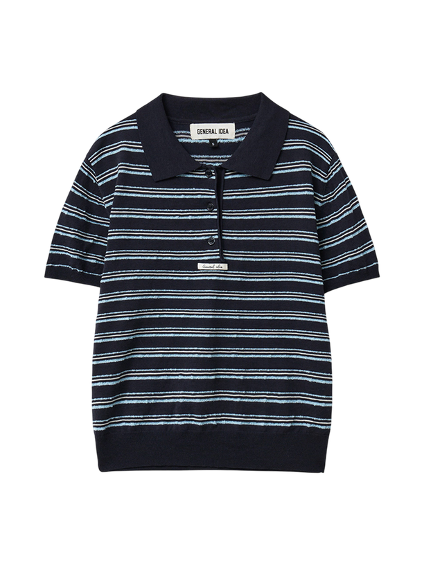 General Idea Поло Stripe Collar Half Knit