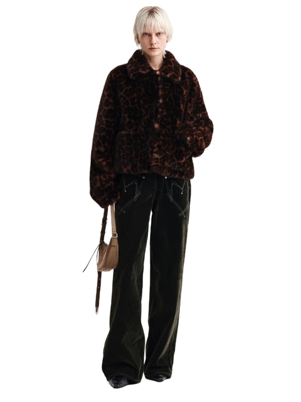 Matin Kim Джинсы REVERSE VELVET WIDE KHAKI