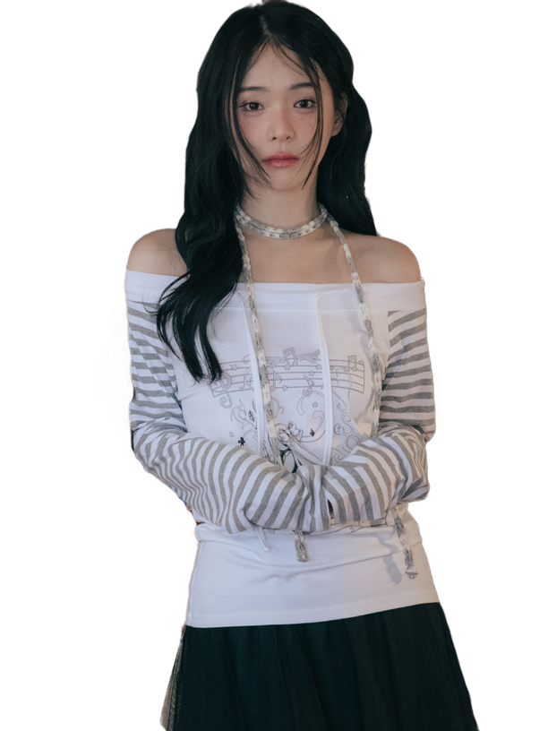 Highschool Disco Лонгслив Angel Stripe Off Shoulder