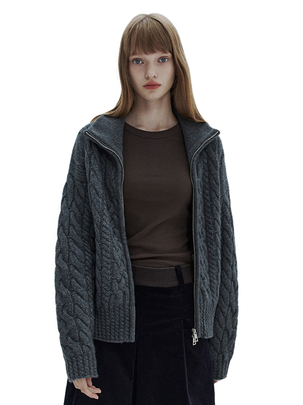 Citybreeze Шерстянной кардиган CABLE ZIP-UP