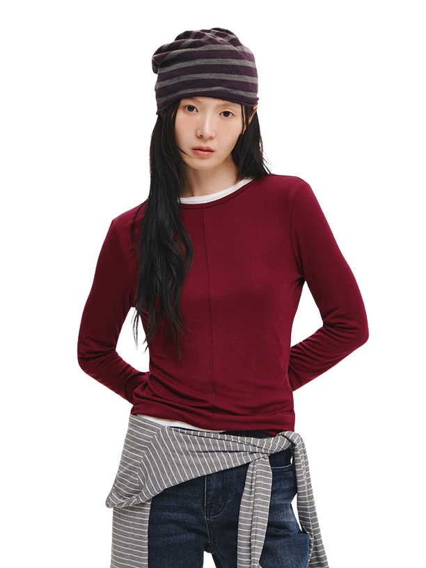 General Idea Лонгслив Airy Round Neck Pintuck