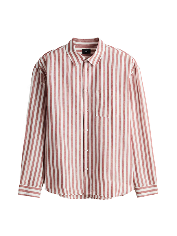 H&M Рубашка Relaxed Fit Linen Blend Shirt