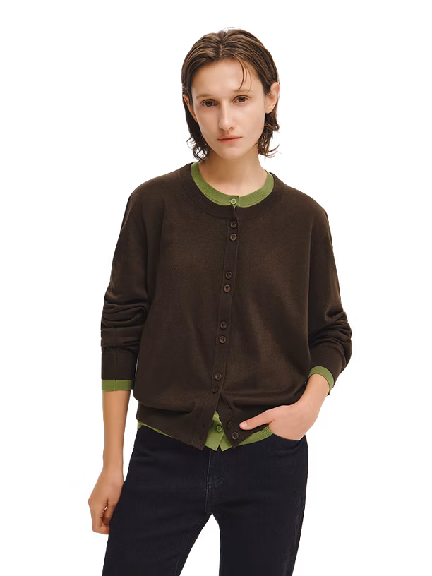 General Idea Кардиган Double Layered Relax Crew Neck