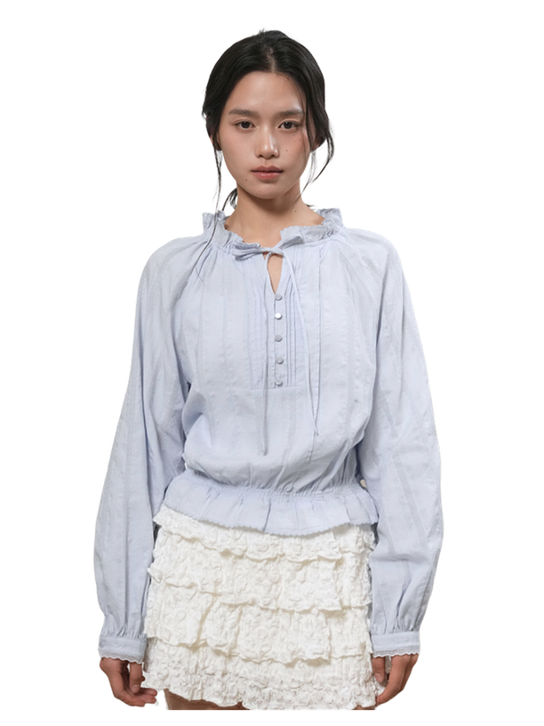 General Idea Блузка frill neck crop lace