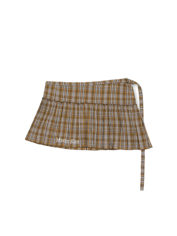 Matin Kim Юбка CHECK LAYERED ORANGE