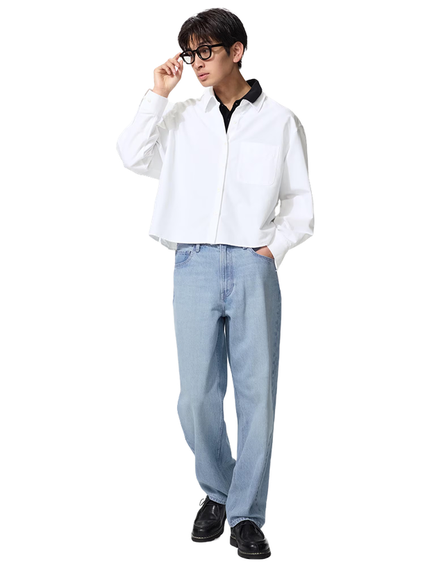 Uniqlo Мужские широкие прямые джинсы Uniqlo