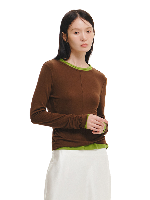 General Idea Лонгслив Airy Round Neck Pintuck