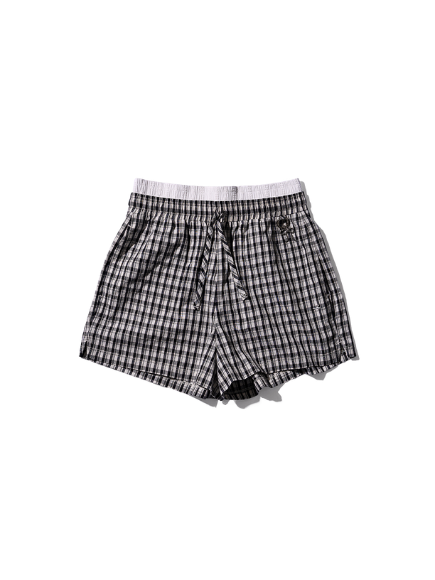 Poev Checked Layered Boxer Shorts