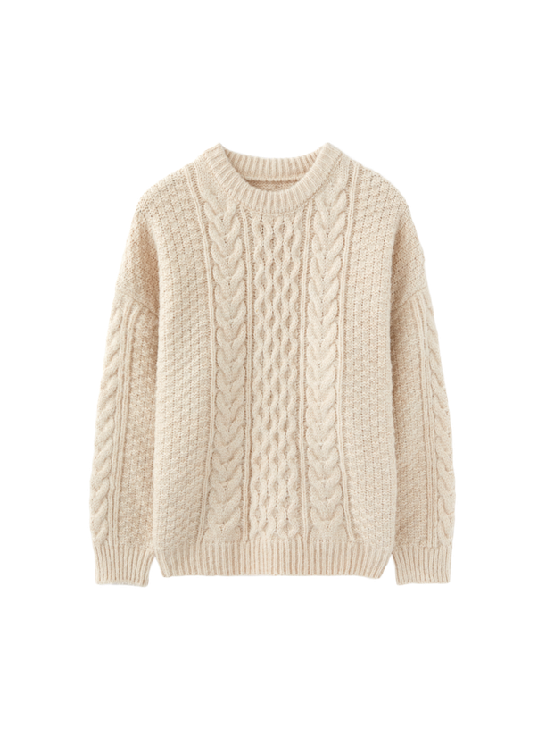 DNSR Twisted Cable Knitted ivory