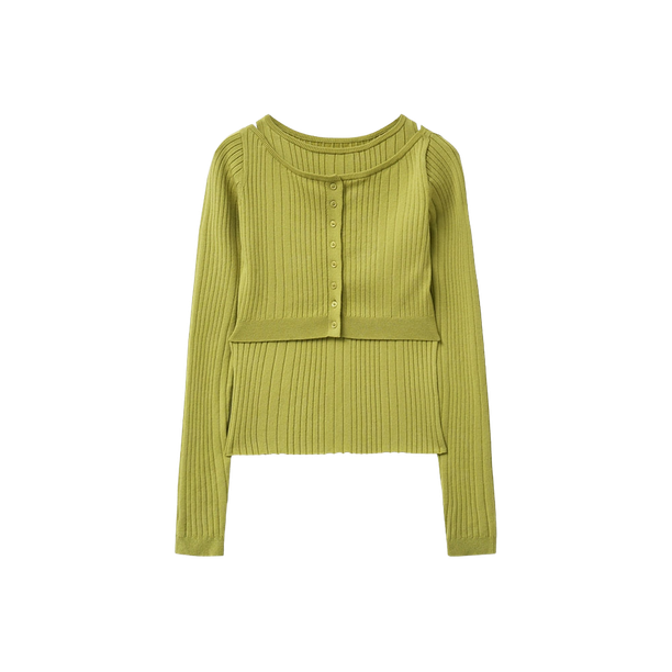 General Idea Кардиган boat neck sleeveless set