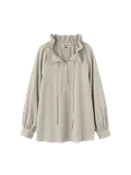 loose fit frill collar blouse