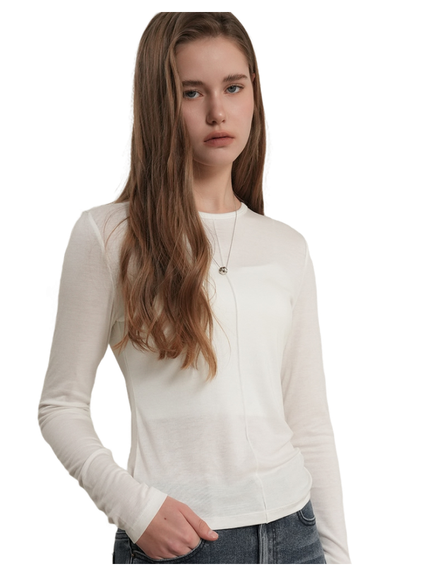 General Idea Лонгслив airy round neck pintuck