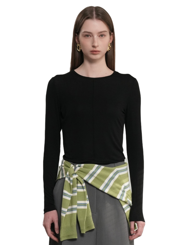 General Idea Лонгслив airy round neck pintuck