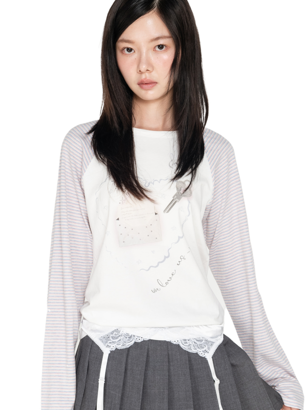 Highschool Disco Letter Graphic Raglan Long Sleeve