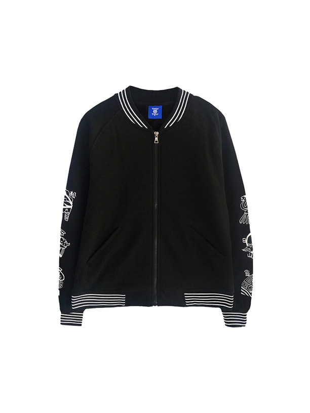 Teeny Tiger Longevity embroidery bomber jacket (Black)
