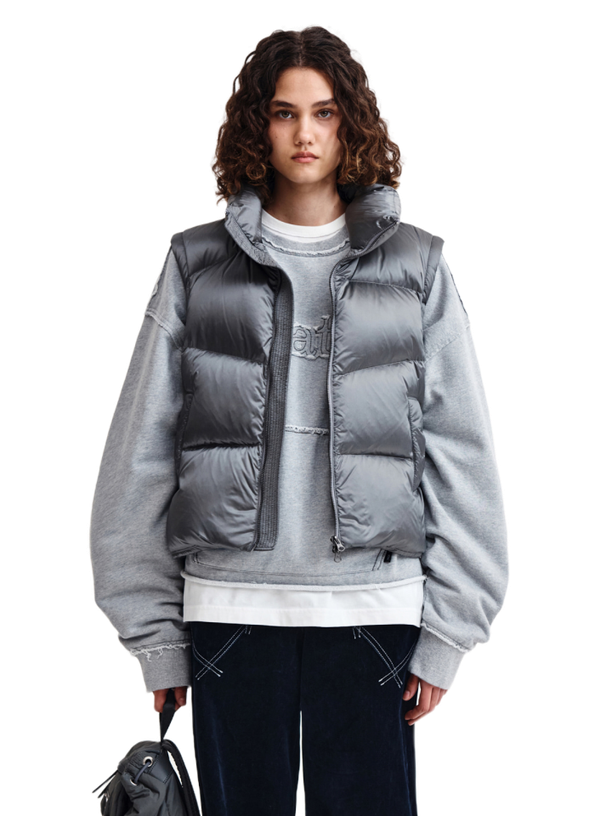 Matin Kim Жилетка UNBALANCE QUILTED DOWN GRAY