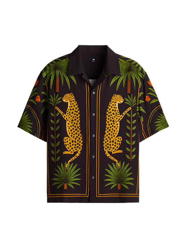 H&M Рубашка Relaxed Fit Printed Camp