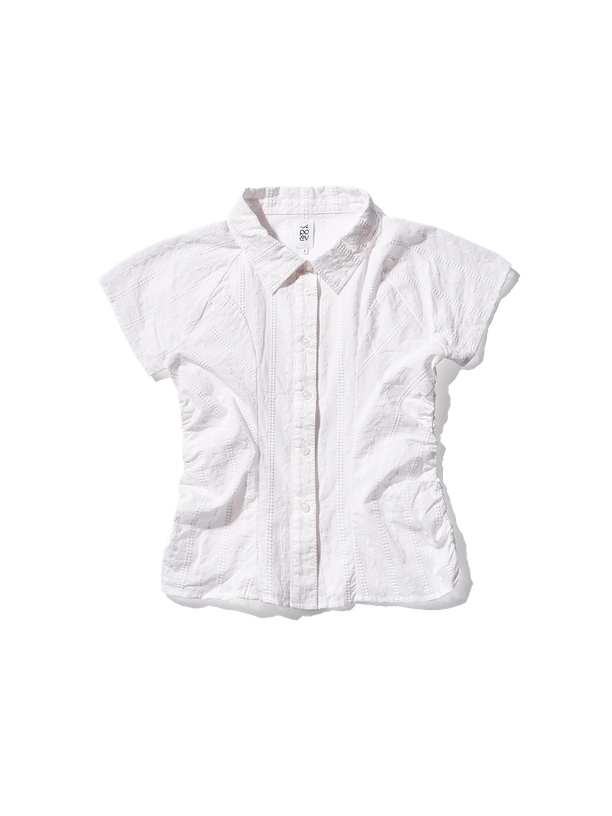 Poev Broderie Shirring Shirt