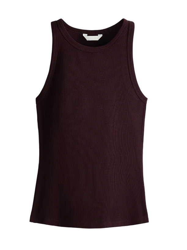 H&M Топ Ribbed Cotton Sleeveless