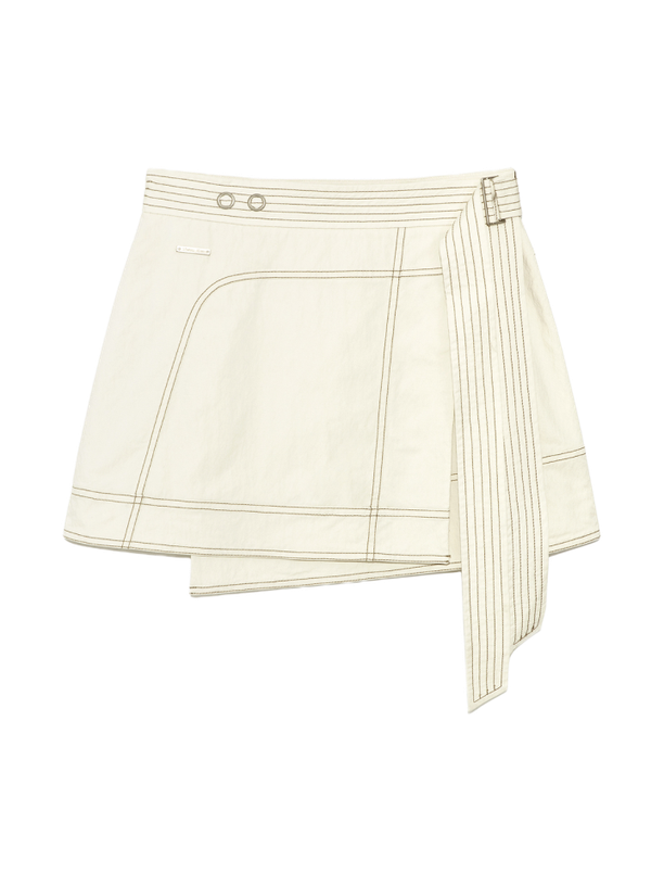 Matin Kim Юбка STITCH POINT BELTED LIGHT BEIGE