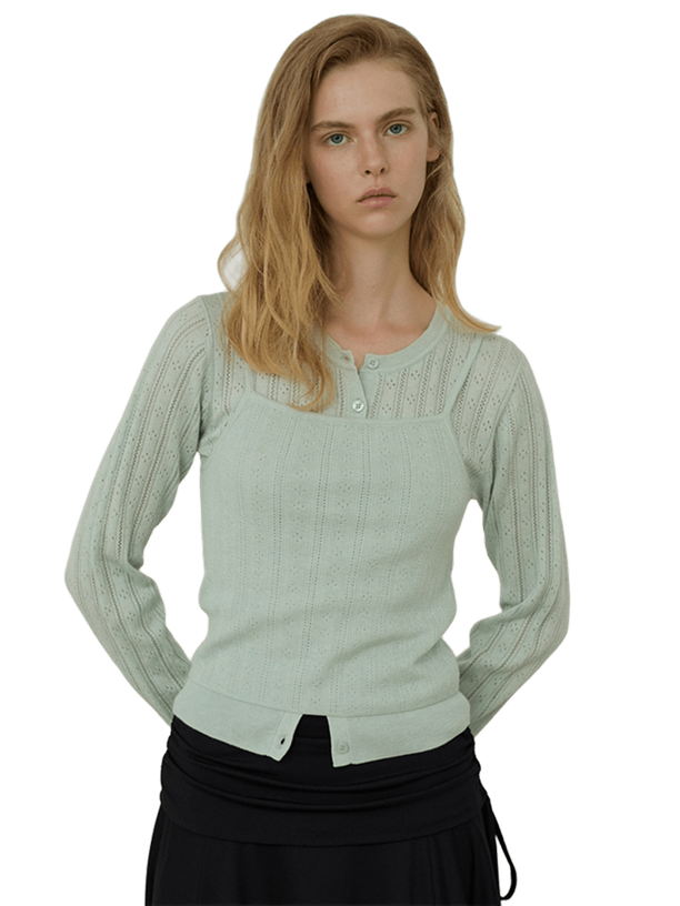 Citybreeze Комплект кардиган и майка Eyelet Knit