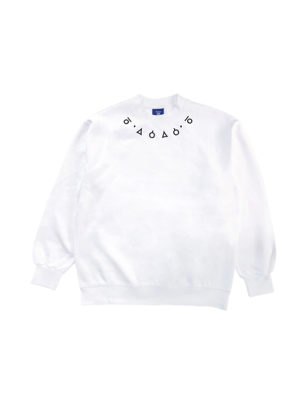 Teeny Tiger Ancient Korean Embroidery Over-Fit sweatshirt (White)