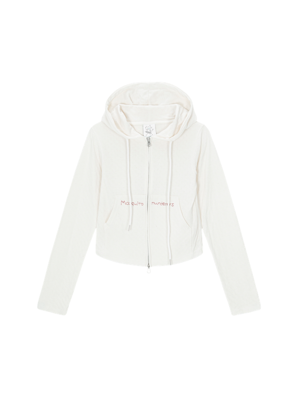 Mosquito Murderers Mosquito murderers CROP HOODIE JACKET (White)