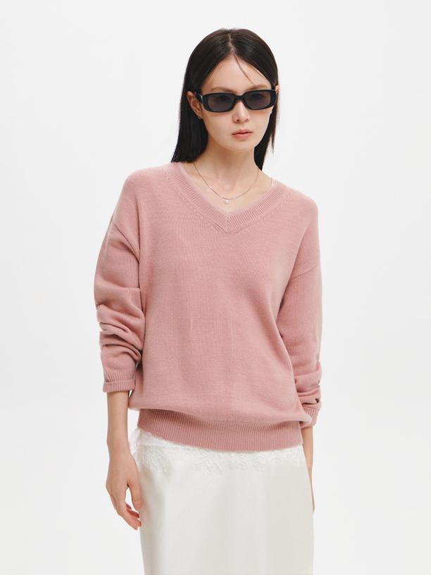 General Idea woman layered v-neck knit pullover