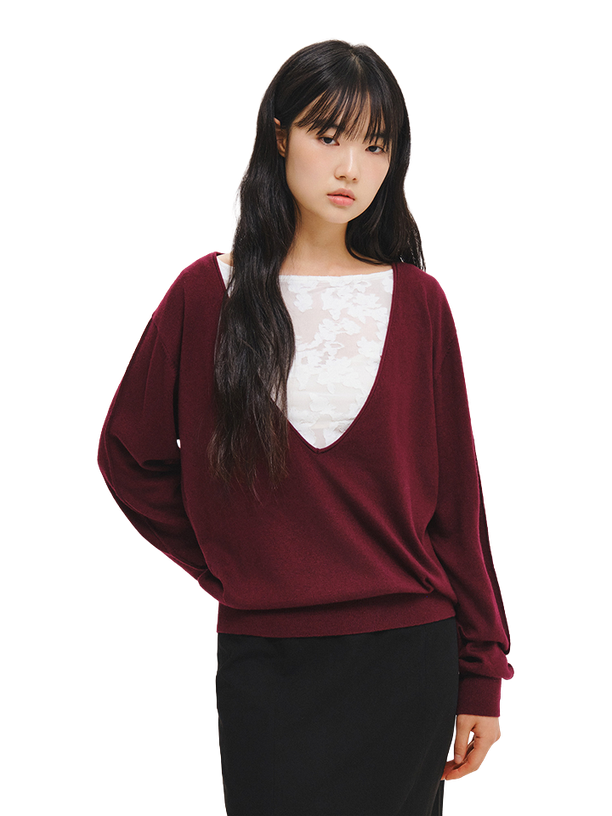 General Idea Пуловер Deep V-Neck Loose Fit Knit