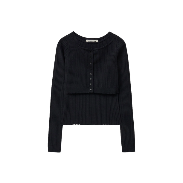 General Idea Кардиган boat neck sleeveless set