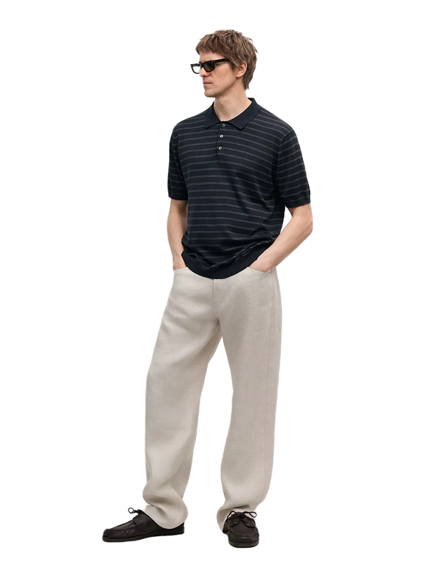 Massimo Dutti Поло Striped Detail