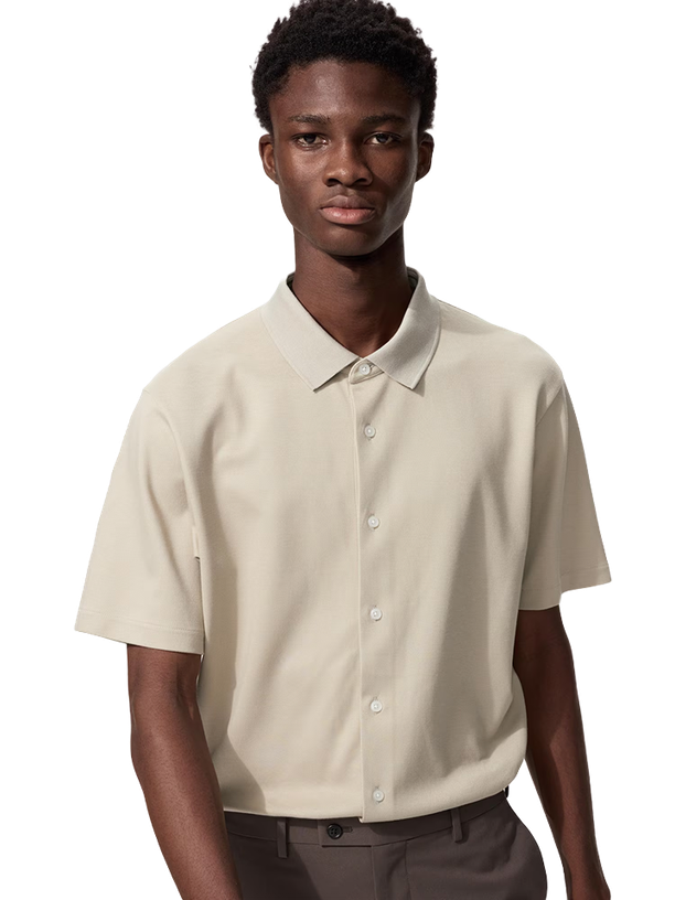 Uniqlo Поло AIRism Cotton Pique Full-Open