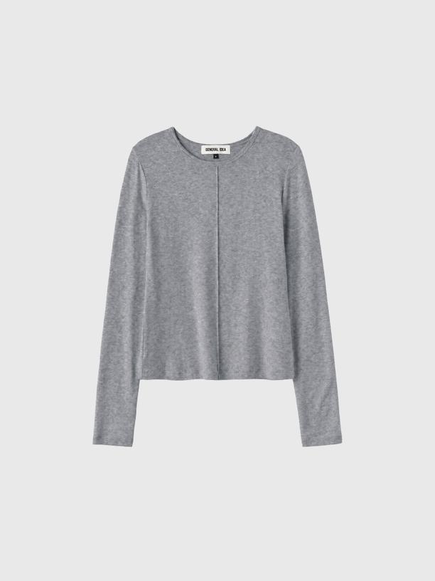 General Idea woman airy round neck pintuck t-shirts