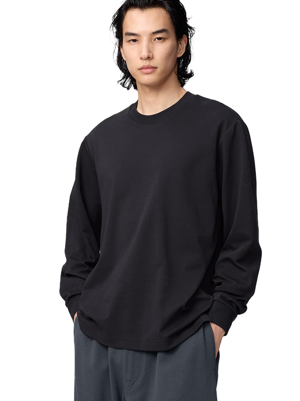 Uniqlo Лонгслив AIRism Cotton Crew Neck