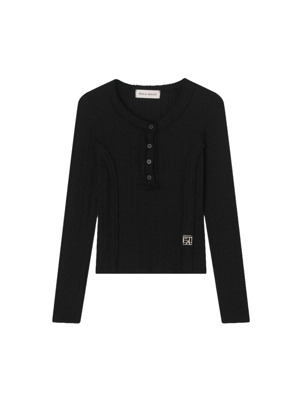 Etre Au Sommet Cutting Rib Button Long Sleeve