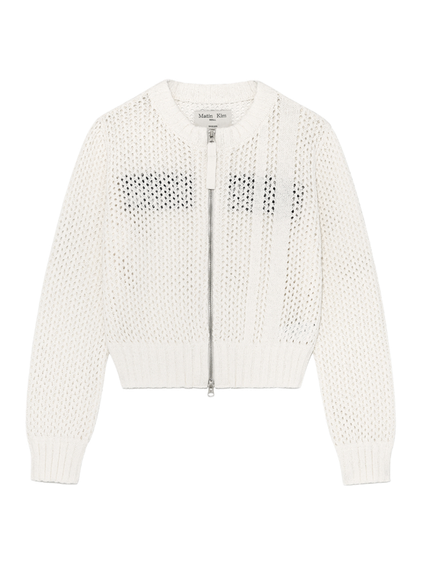 Matin Kim Бомбер BACK JACQUARD LOGO WHITE