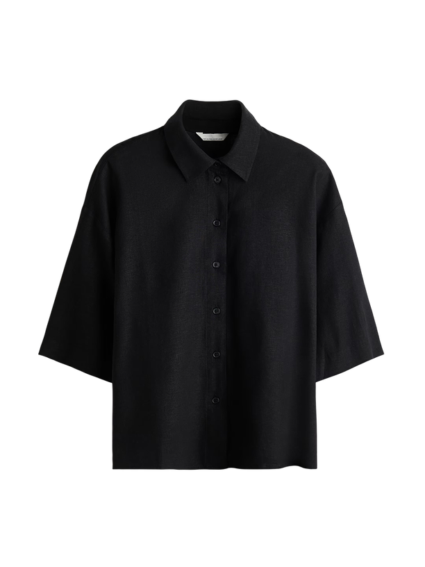 H&M Рубашка Oversized Linen Blend Shirt