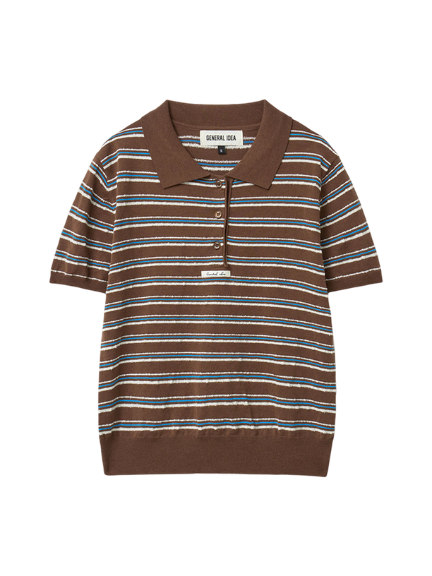 General Idea Поло Stripe Collar Half Knit